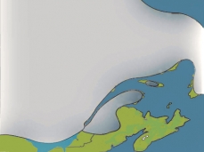 Drawing of the ice sheet covering Quebec, 12 000 years ago