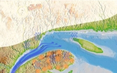 Drawing showing meltwater flowing towards the Atlantic