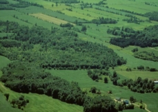 Photo aérienne d'un paysage typique du Haut-Saint-Laurent